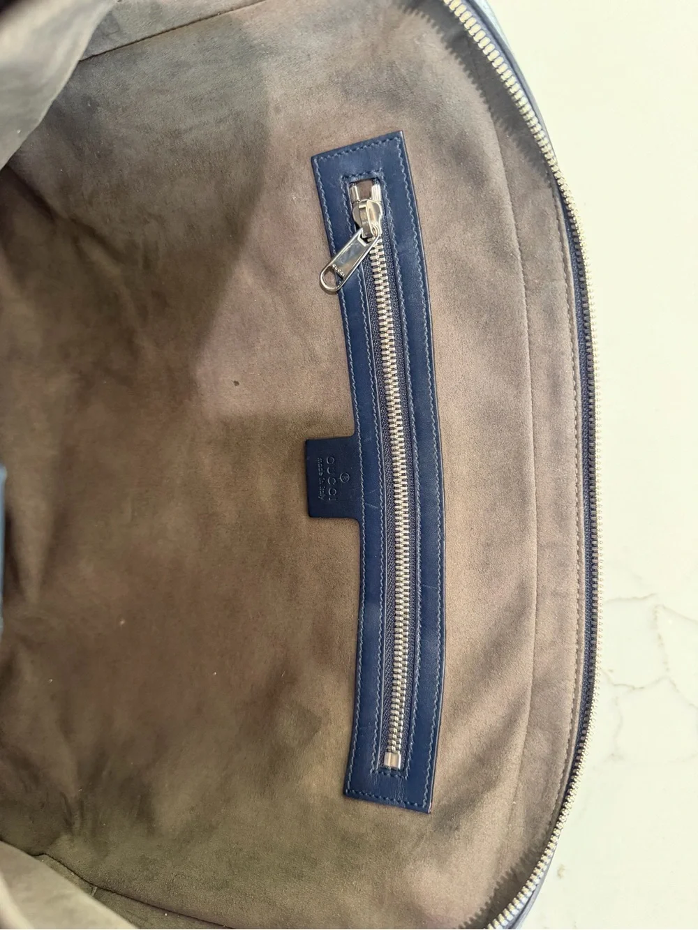 Gucci Black Embossed Signature Laptop Briefcase with Detachable Strap